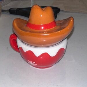 Holiday Cowboy hat & Mug Salt & pepper shaker